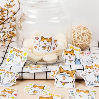 

Fat Orange Cat Daily Crocus Cute Diary Handmade Adhesive Paper Flake Japan Box Sticker Scrapbooking Stationery
