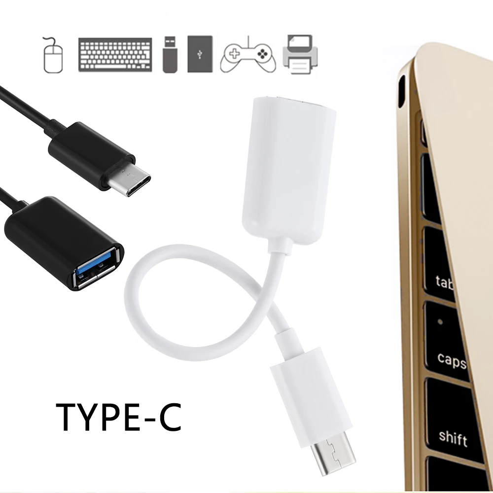 USB 3.1 Type-C Male Angled To USB 3.0 A Female OTG Adapter Data Connector Cable