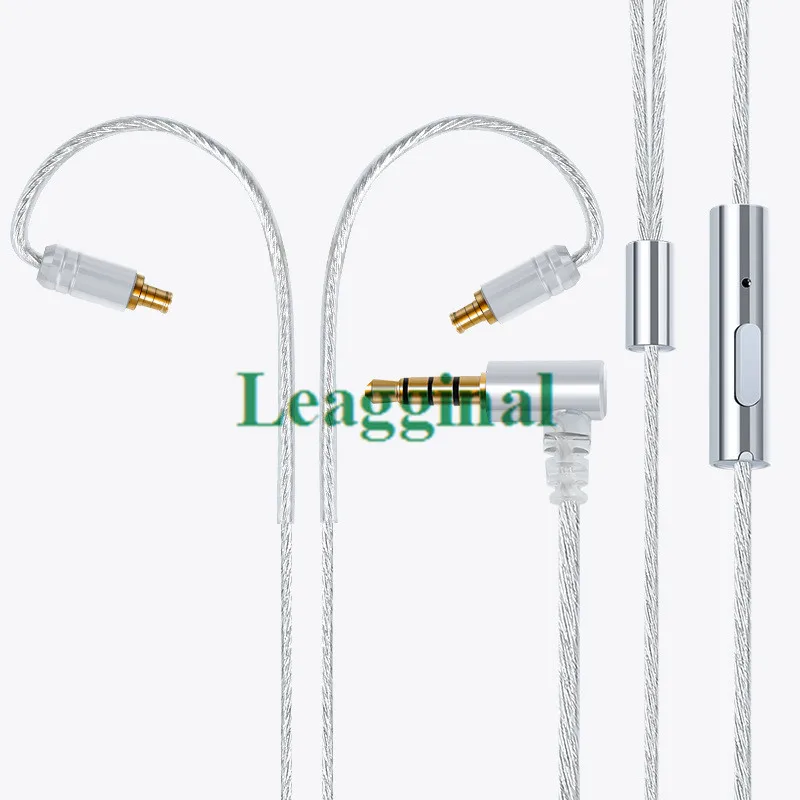 diy earphone upgrade line IE80 SE535 0 78mm IM50 mmcx se215 A2DC silver plated headphone cable with mic