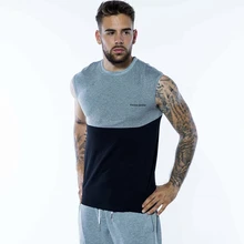 Модная сшитая одежда для фитнеса, Мужская майка, хлопок, бодибилдинг, Стрингер, майка для тренировки, майка без рукавов