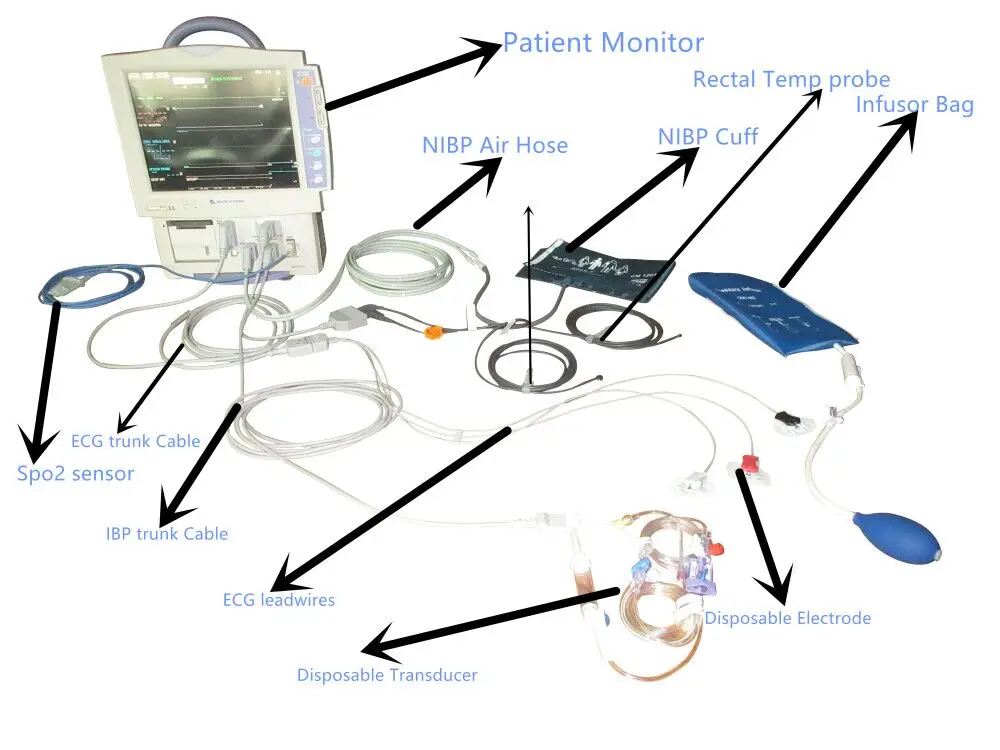 Совместим с Siemens SC5000/SC6000/SC7000/SC8000/6-Pod Multimed кабель дальней связи ecg, Drager Infinity совместимый магистральный кабель