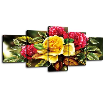 

5pc Diamond Painting Flower 5D DIY Diamond Embroidery Full Round Drill mosaic Multi-picture christmas decorations for home