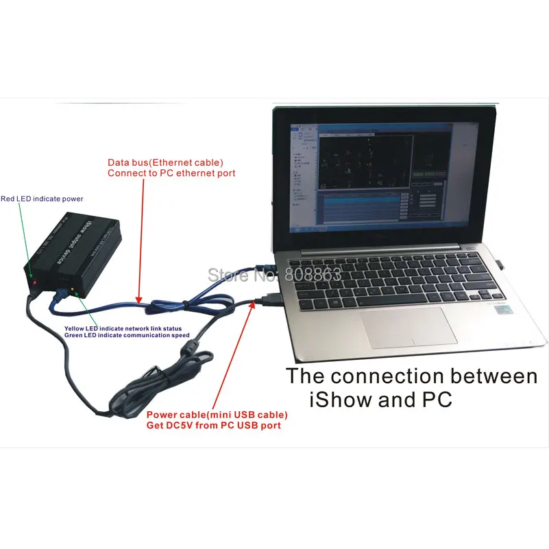 Eshiny iShow V3.0 лазерный показ программное обеспечение ILDA + RJ45 USB интерфейс для