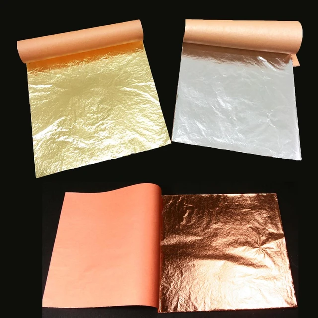 Italian Copper Leaf Imitation gold silver Leaf for Gilding Furniture  14x14cm Craft decoration 500 sheets per pack - AliExpress