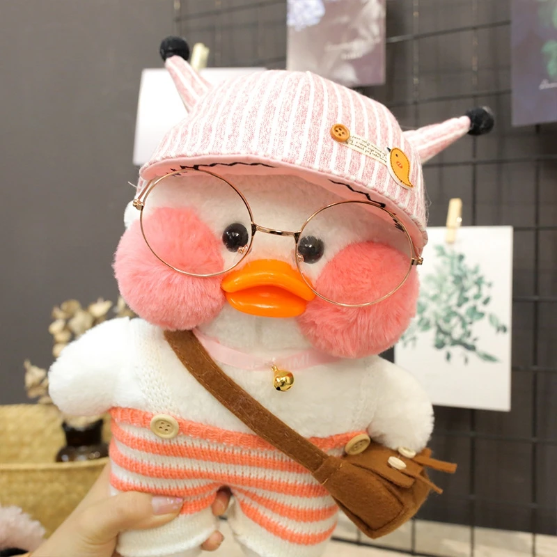 New Hot 30CM Kawaii LaLafanfan Cafe Duck Plush Toy Cartoon Animal Cute Doll Soft Hair Filled Children Dolls& stuffed Toys Gifts - Цвет: TOY169-16