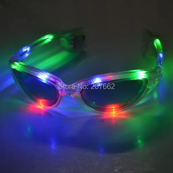 

Free shipping transparent Flash LED Glasses light up eyeglasses party mask for event party supplies
