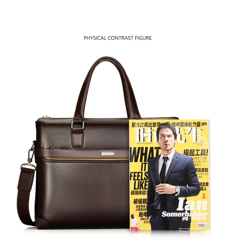 Новые роскошные Pu кожа Бизнес Мужская портфель Винтаж мужской моды сумка мужская сумка мальчик повседневная сумка компьютер сумка