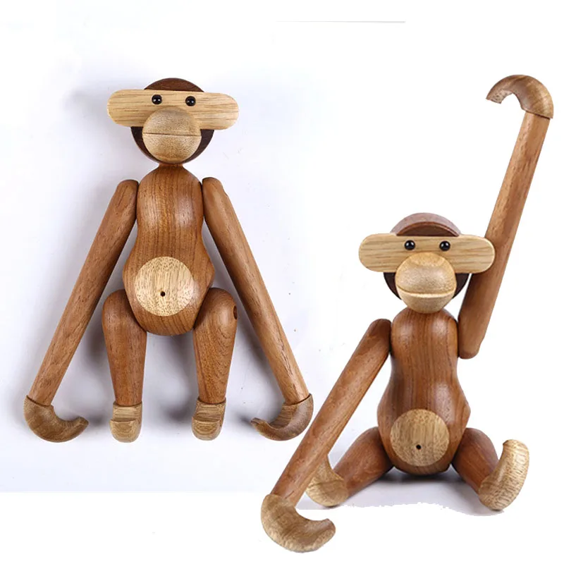 Деревянная обезьяна из массива деревянный кий статуэтки Home Decor аксессуары