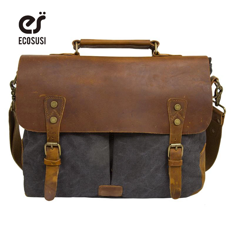 ECOSUSI New Men s Vintage font b Handbag b font PU font b Leather b font