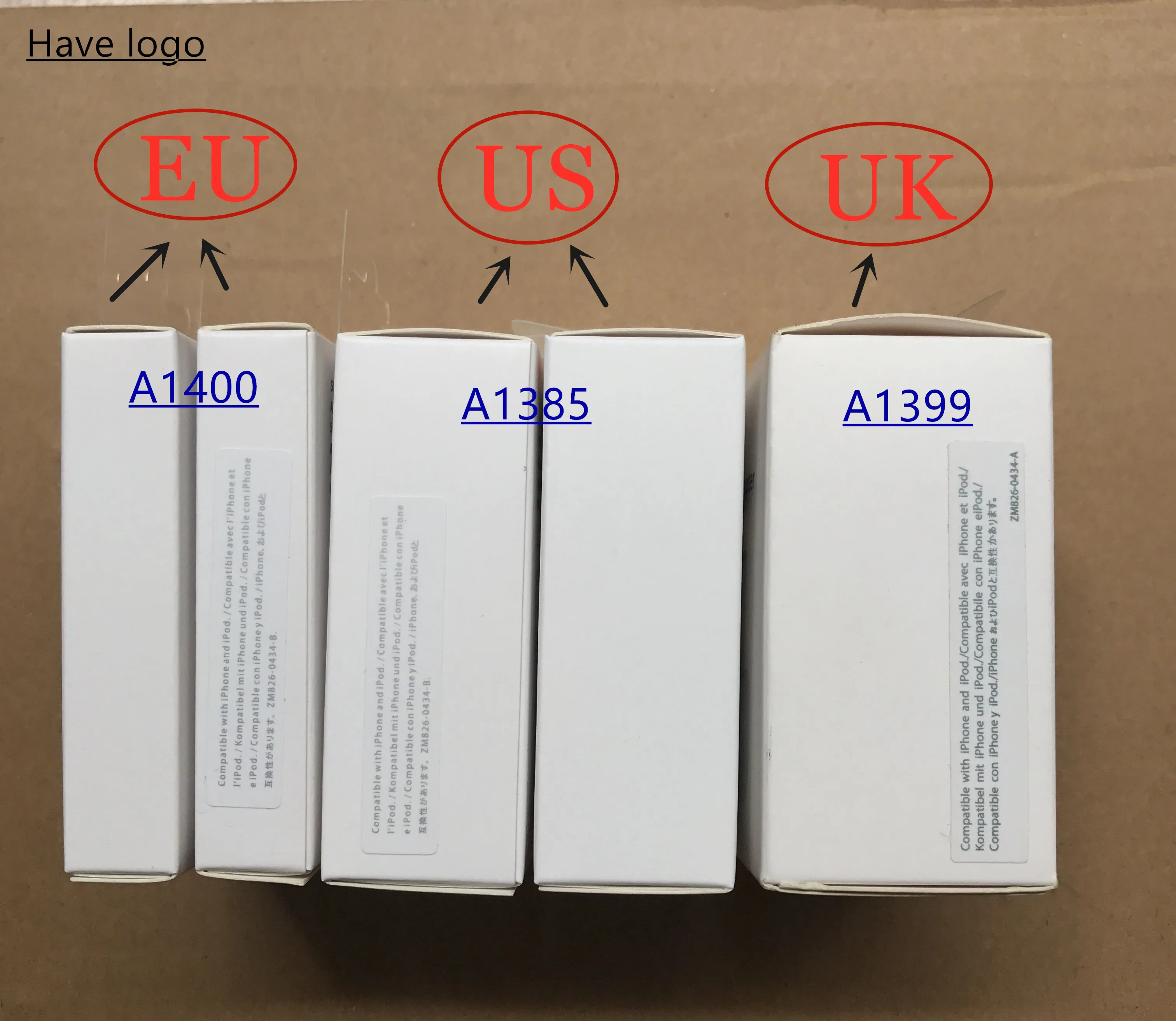 

10pcs/lot AAA+ Quality A1400 A1385 A1399 US/EU/UK Plug USB AC Power Adapter Wall Charger For i5 6 6s 7 8 PLUS X With retail box