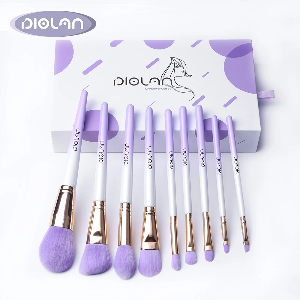 

DIOLAN Makeup Brushes 9pcs Eyeshadow Brush Blending Eyebrow Brushes Synthetic Hair Beauty Cosmetics Kits brochas maquillaje