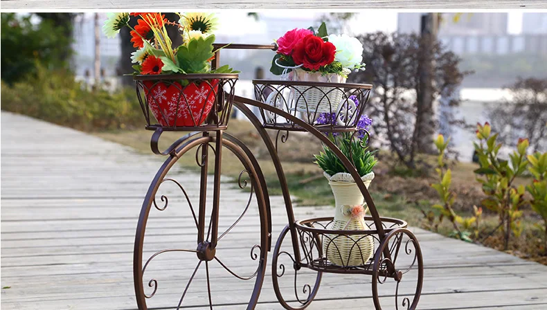 Луи Мода Континентальный Железный искусства велосипед Крытый пол цветок корзина каскад любителей