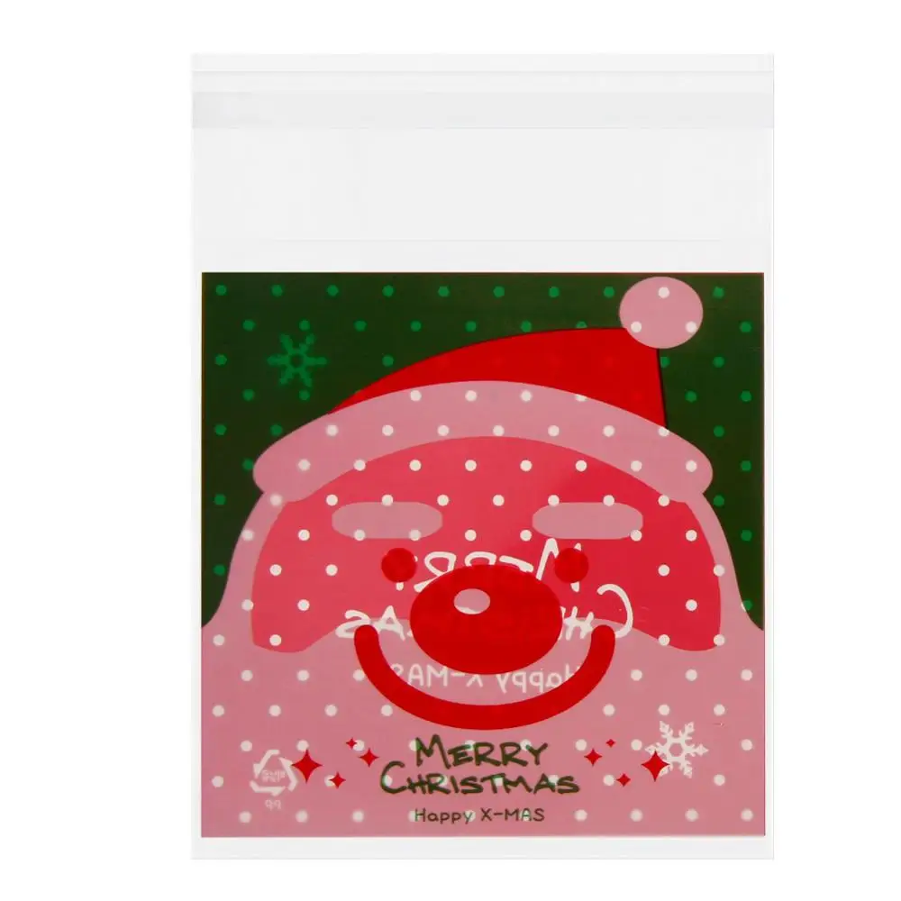 100 шт./упак. Рождественский мешок Санта Клаус целлофановый подарок печенья Fudge конфеты пакет с застежкой рождественские держатели для подарков#254207 - Цвет: Pattern 06