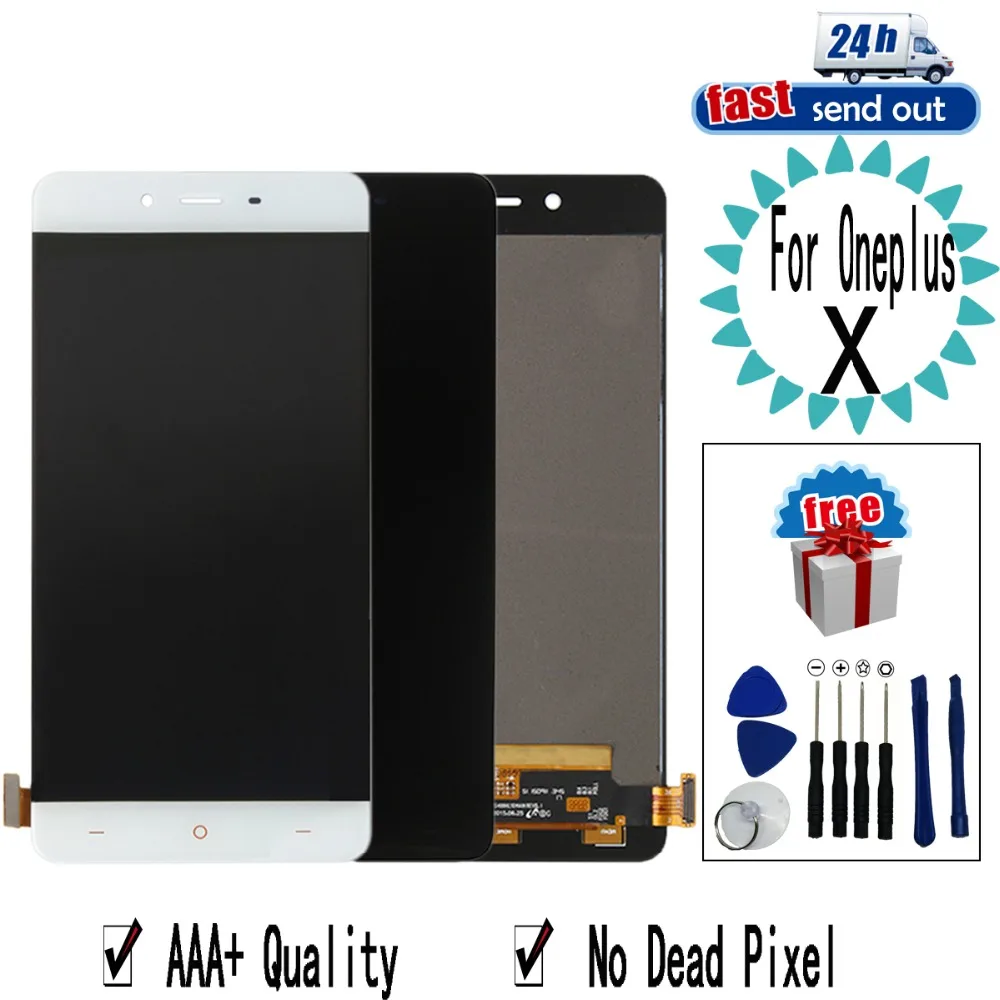 Цена 5,0 1 + X AMOLED для Oneplus X lcd дисплей E1003 кодирующий преобразователь сенсорного экрана в сборе Замена для OneplusX E1003