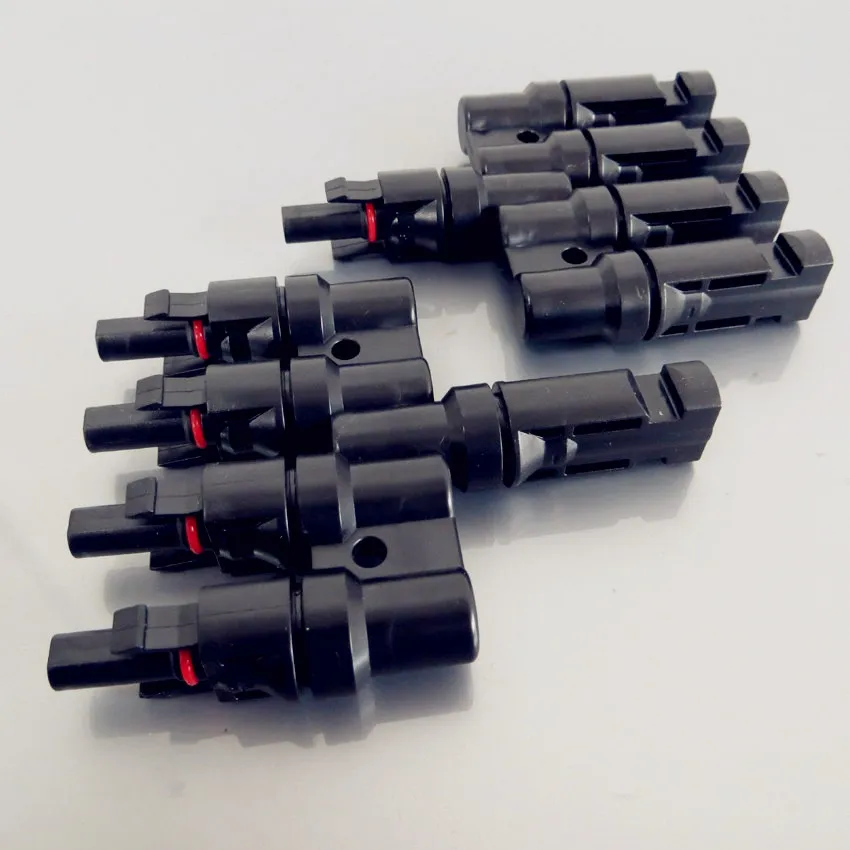 

Freeshipping 1pcs T type Branch MC4 Solar photovoltaic connector Parallel connection of battery plate assembly (1, M/F and F/M)
