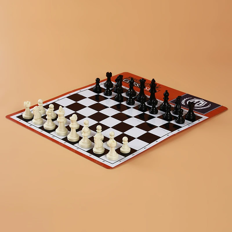 Высококачественный изысканный Стандартный твердый набор пластиковых шахмат портативная кожаная шахматная доска Детский подарок игра-головоломка игрушки