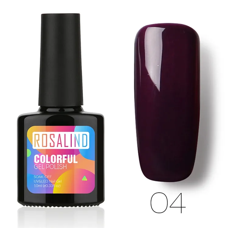 ROSALIND, 10 мл, цветной Цветной Гель-лак, профессиональный, замачиваемый, УФ светодиодный набор с блестками для маникюра, Полупостоянный лак для ногтей - Цвет: RB04