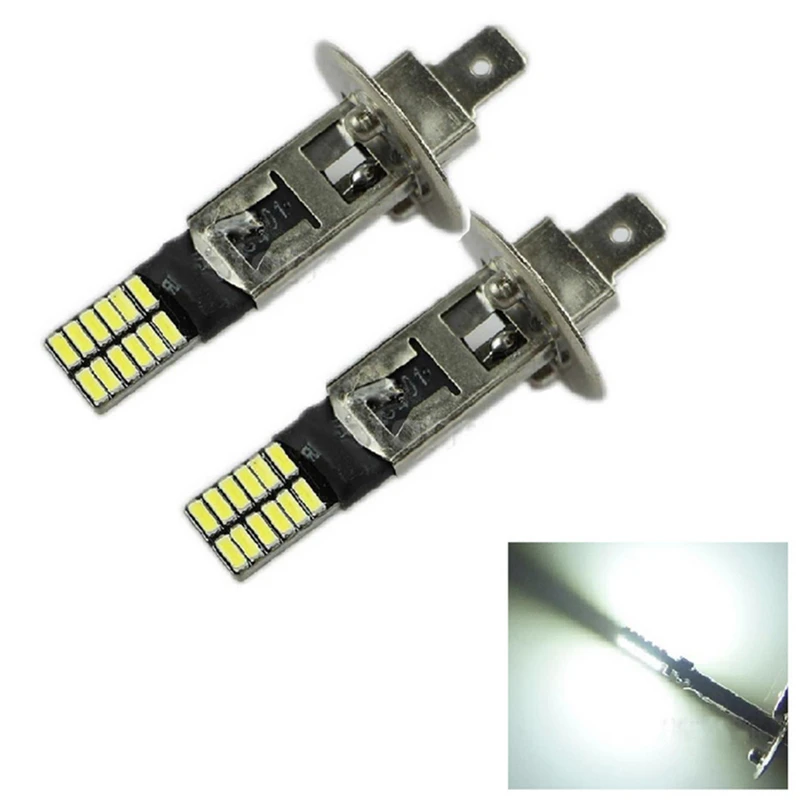 KEYECU 2 шт. 6500 K Ультра Белый H1 24SMD 4014 светодиодный Замена лампы для автомобилей Противотуманные фары дневного света