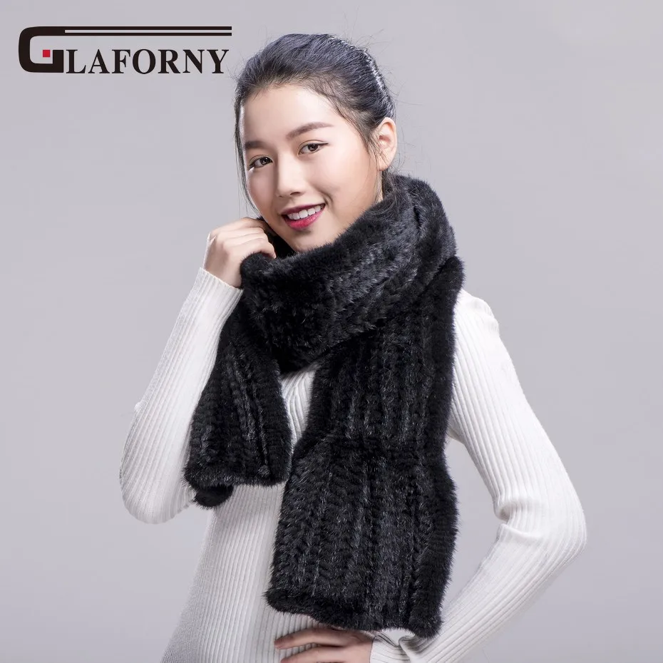 Glaforny, Современная норковая шаль, хороший подарок, натуральный мех, шарф из настоящей норки, ручной вязки, норковый шарф, зимний меховой шарф для женщин