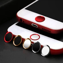 Soporte de huella digital ultradelgado ID táctil pegatina de botón de inicio de Metal para iPhone 7 7PLUS 6 6S 6PLUS 5 5S 5C SE rojo y negro y dorado
