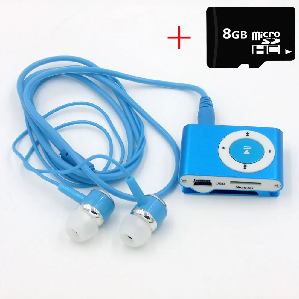 MP3 музыкальный плеер с модными наушниками металлический зажим mp3 портативный