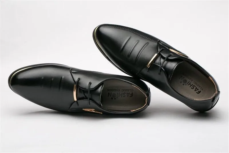 Роскошные брендовые Классические мужские деловые модельные туфли с острым носком; мужские черные свадебные туфли из лакированной кожи; оксфорды; официальная обувь; большие размеры