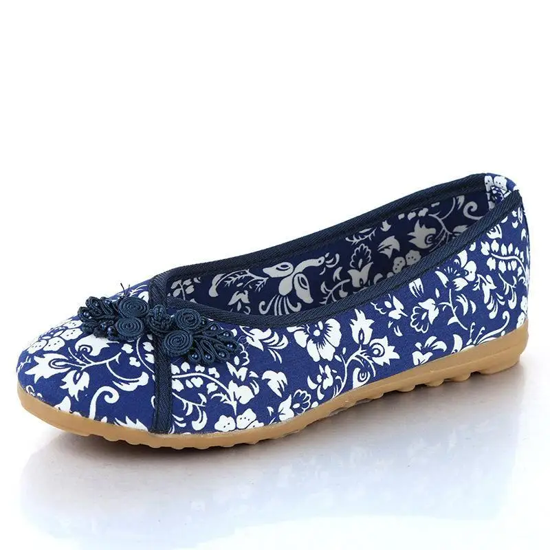 Confortable noir Pékin bleu Beige Chaussures Style Usure Folk Maman rouge Toile Le Vieux IOq6wn4