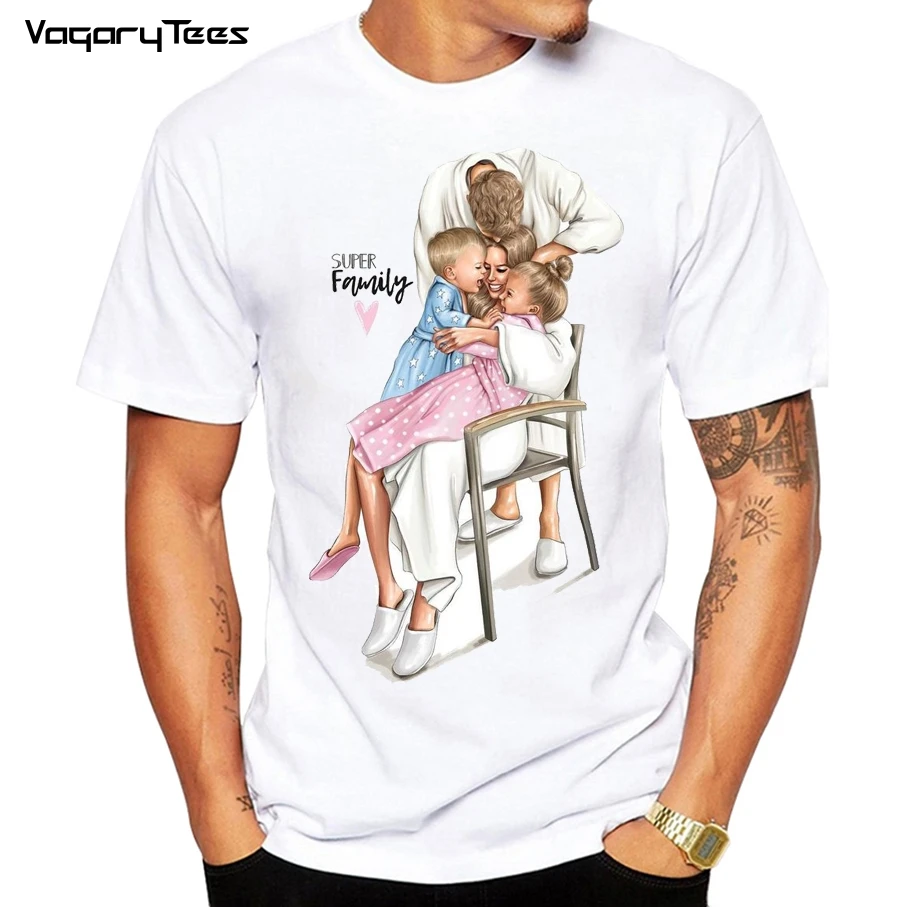 

Family matching t-shirt men father son daughter outfits t shirt mom mum vogue boy girls tshirts tops gift for men super family