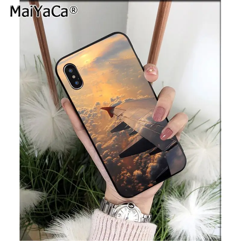 Aircraft Airplane wing fly travel cloud Sky