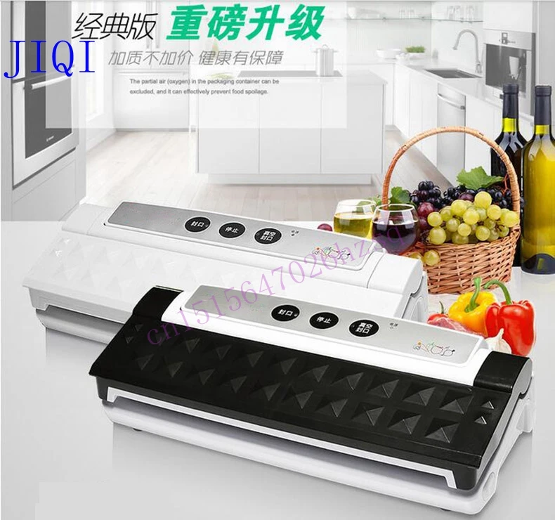 Vacuum food sealer Small food vacuum packaging machine commercial household automatic compress food processor dry/wet 220-240V free shipping full automatic dry wet dual purpose small household vacuum sealing machine plastic commercial food packaging