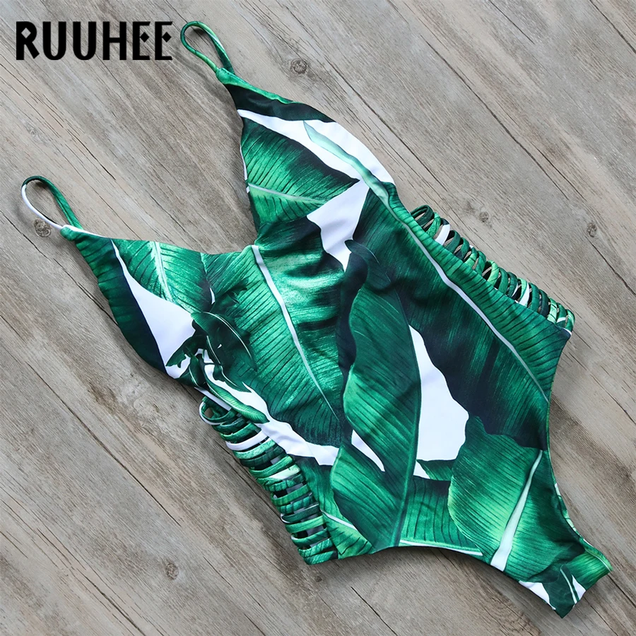 RUUHEE новейший Цельный купальник, боди, одежда для плавания, женский купальный костюм с принтом, монокини, Maillot De Bain Femme, купальник с пуш-ап