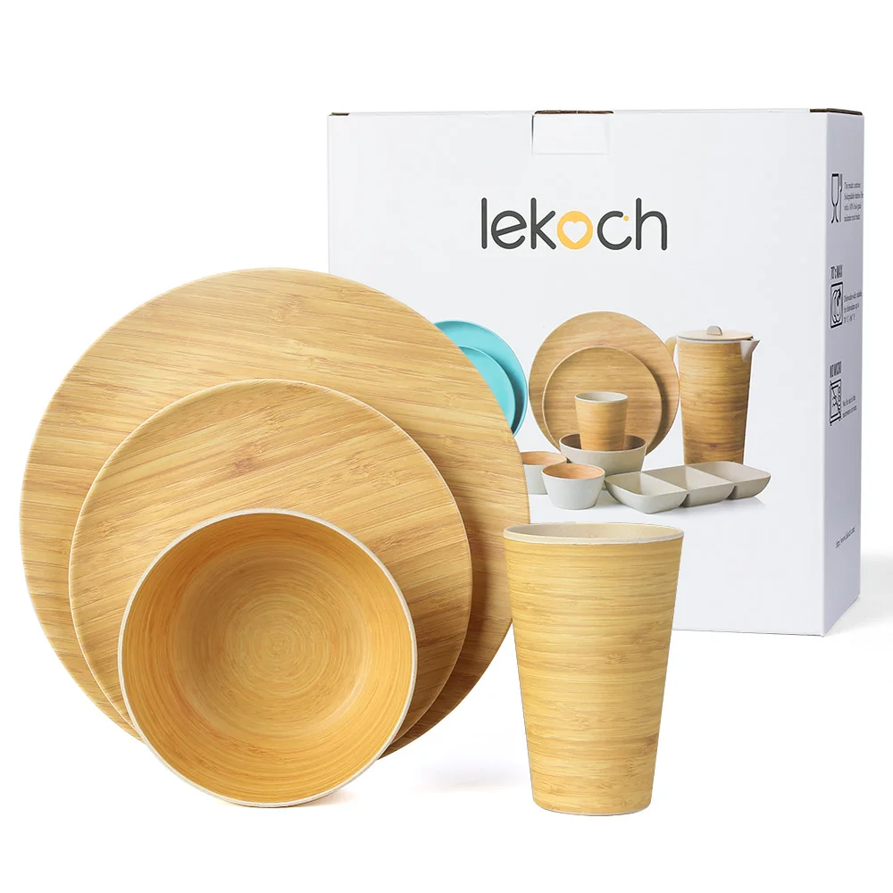 4 шт. 1 компл. 100% Bamboo волокно бытовой комплект столовой посуды салат чашка столовая