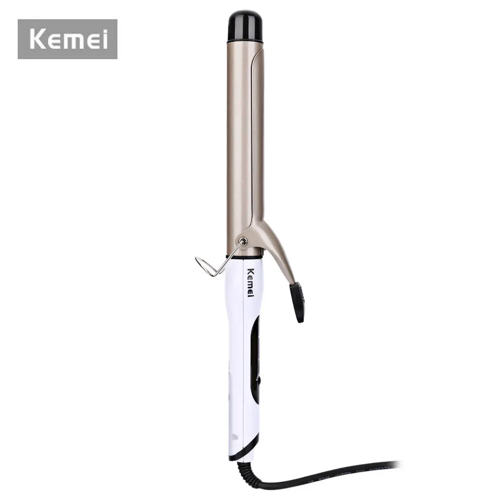 

Kemei Electric Ceramic Curling Iron Wand Hair Curler Professional Automatic Curling Iron Wave Adjustable Temperature 30mm Curler