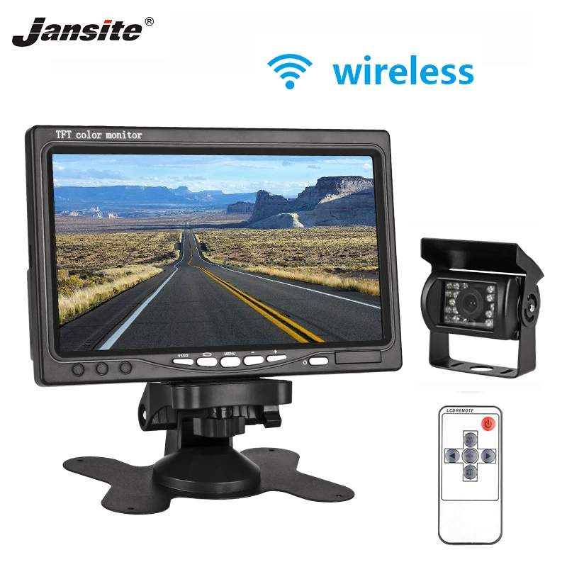 Jansite 7inches TFT LCD Wireless and Wired Car Rearview Monitor Display Reverse Assistance font b Camera