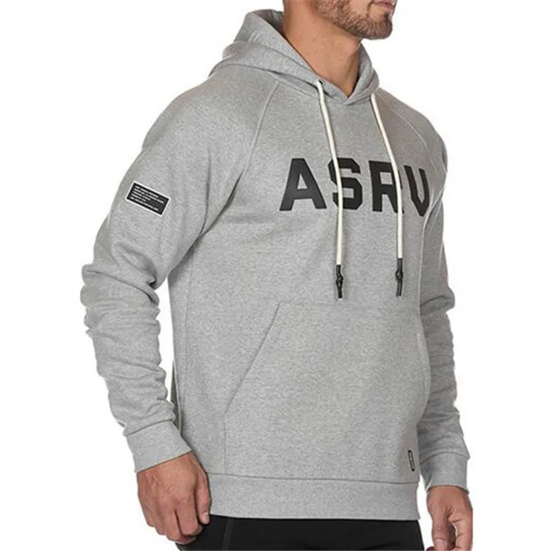 

2019 Autumn Winter Men Hooded Sweatshirts Letter Cotton Gyms Fitness Hooded Jacket Men's long Sleeves Sportswear Brand Hoodies