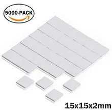 5000PCS GPU CPU Heatsink Pad15X15x2MM Cooling Laptop Computer Thermal Pad Conductive Silicone Pad for david moreno customized diy laptop cpu gpu brass heatsink super heat pipe graphics card cooling tube oblate copper pipe