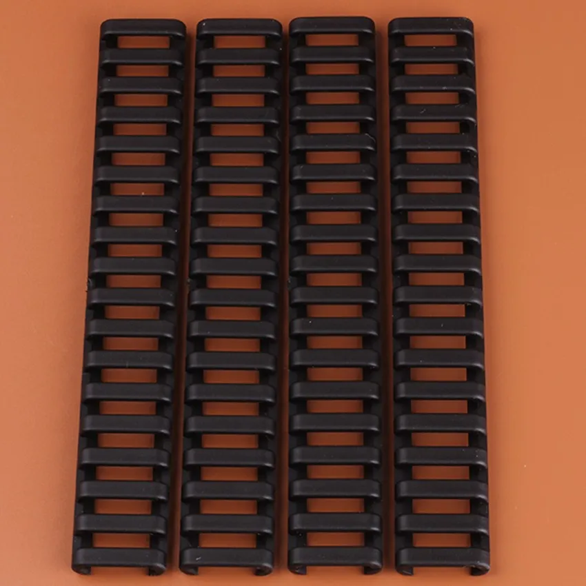 Tactical Gun Accessories 4pcsset 17 Slot Heat Resistant Rifle Handguard Weaver Picatinny Ladder Rail Rubber Cover BlackTan 3
