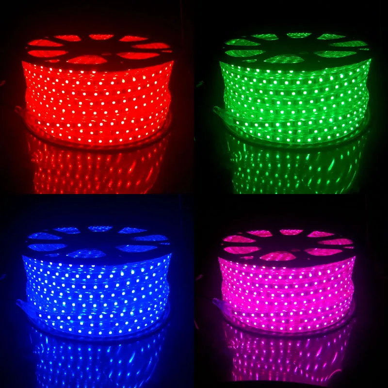 100M 220V 240V светодиодный RGB полосы светильник 5050 60 светодиодный/m Водонепроницаемый