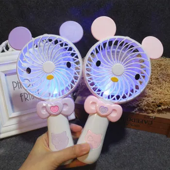 

Mini Foldable Hand Fans USB Rechargeable Handheld Air Cooling Fan Personal Cooler Fans with Led Light Hand Bar Desktop Fan