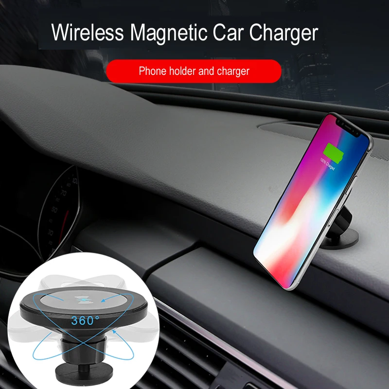 Strong Magnet Wireless Phone Charger and Holder in Car for iPhone Xs/Xs Max/XR/X /8 plus Samsung 10W quick charger