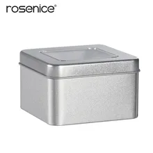 1 шт. чайная коробка квадратные пустые жестяные формы для косметики для магазина специй конфеты чай подарок дающий кофе чай добавки серебро Кухня Sotrage посуда для чая