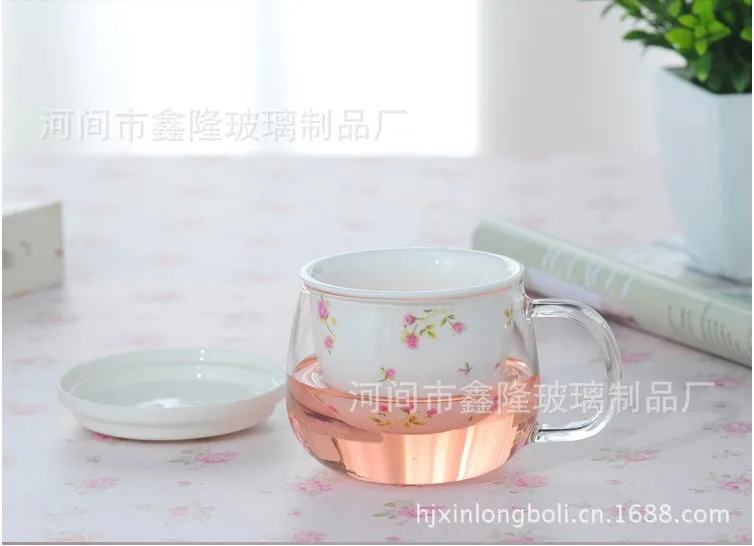 Высокое качество Посуда для напитков Стекло Чай чашка с покрытия керамики и Чай фильтр утро прозрачный Стекло Кружки 300 мл