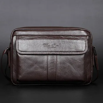 

New Men Business Casual Genuine Leather First layer Cowhide Messenger Shoulder Satchel Tablet Bag