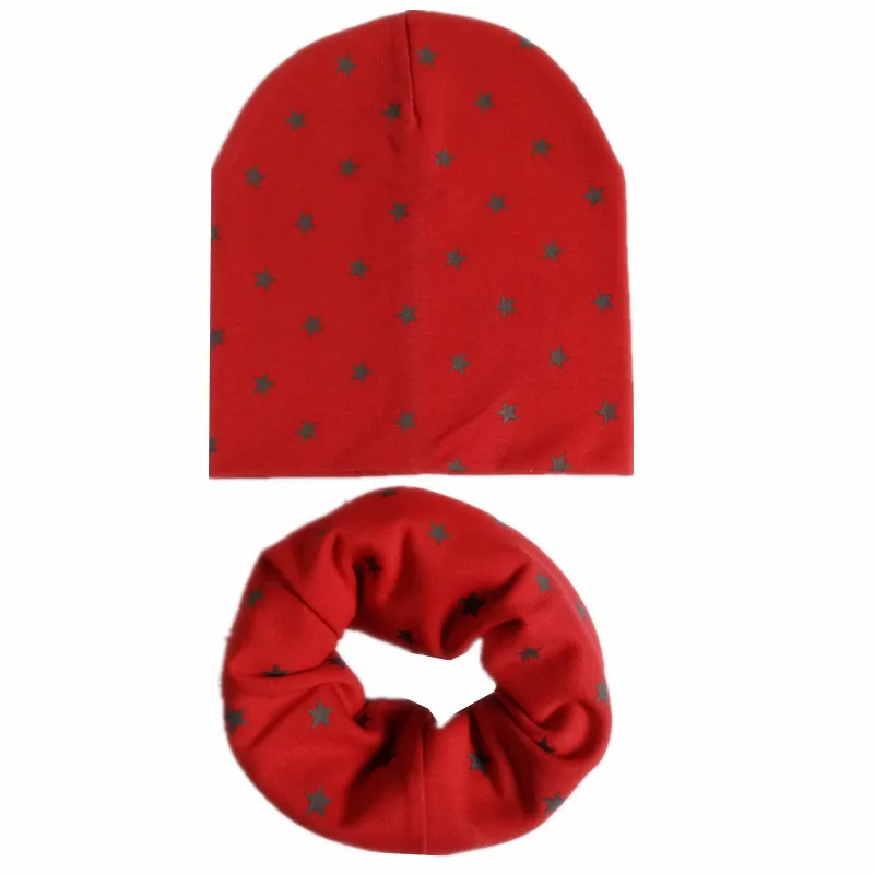 Новый Демисезонный детская шапка комплект для мальчиков и девочек шеи Зимний теплый шарф шейный платок дети шапочки-шарфы комплекты