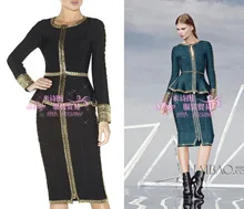 High quality New winter Long-sleeved Two Piece Set High-end fashion Cocktail party Bandage dress