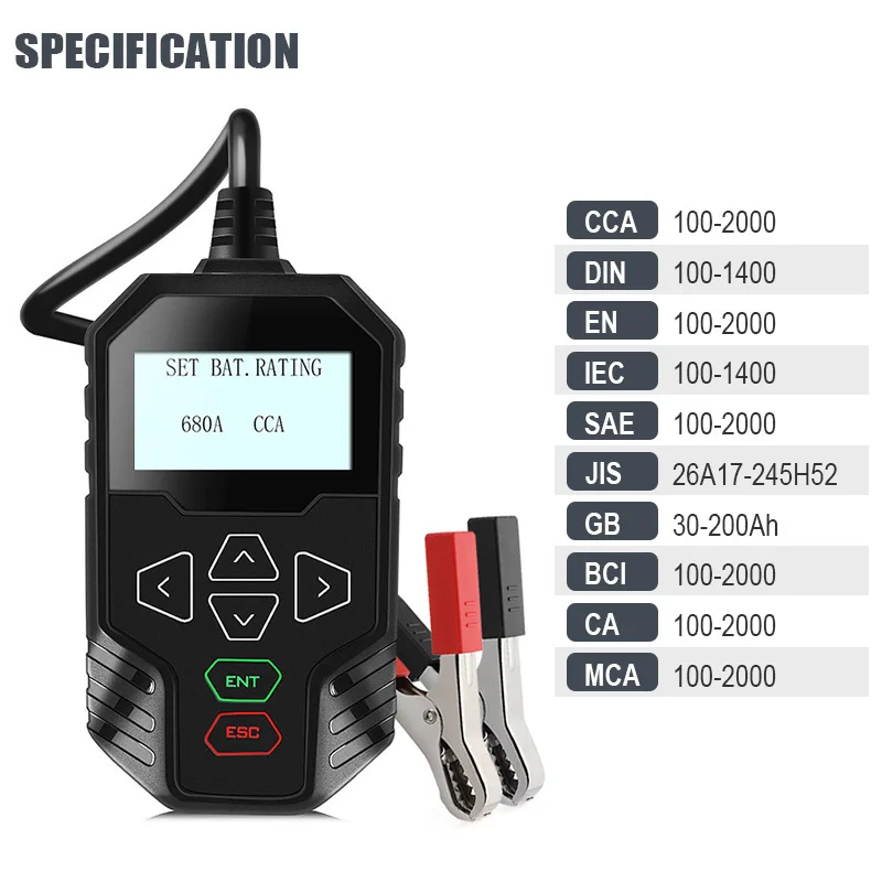 OBDPROG MT300 12 V& 24 V автомобильный Грузовик тестер батареи 12 V 24 V автомобильный Грузовик анализатор батареи 100-2000 CCA автомобильный инструмент русский