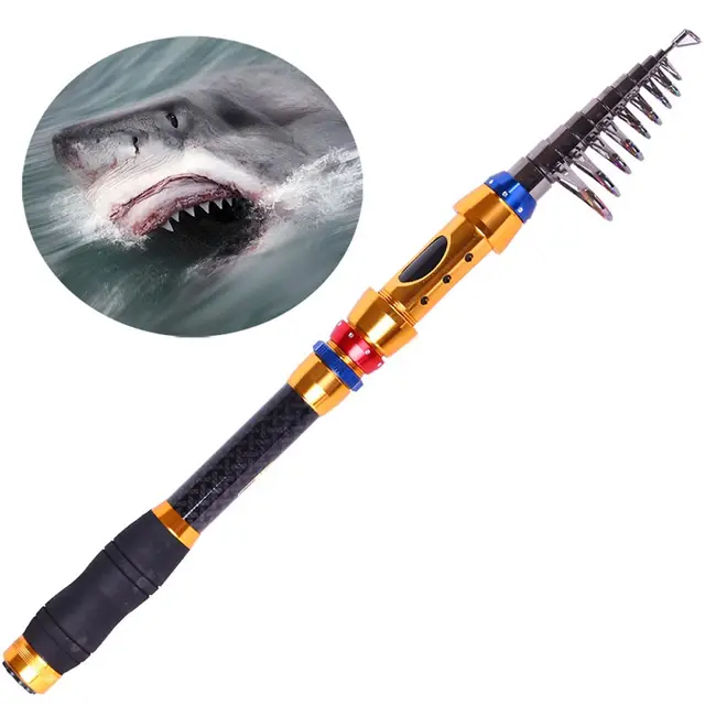 Cheap Carbon 1.8/2.1/2.4/2.7/3.0M Telescopic Fishing Rod Spinning Fish Hand Portable Tackle Sea Rod EDF88