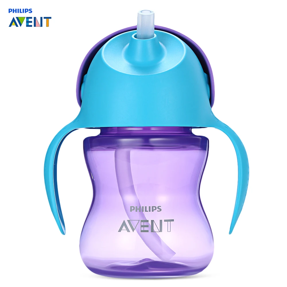 

Philips Avent 7oz / 200ml Baby Soft Handle Straw Bottle Training Drinking Cup Heat Resistant Temperature Bottlees Feeding Gifts