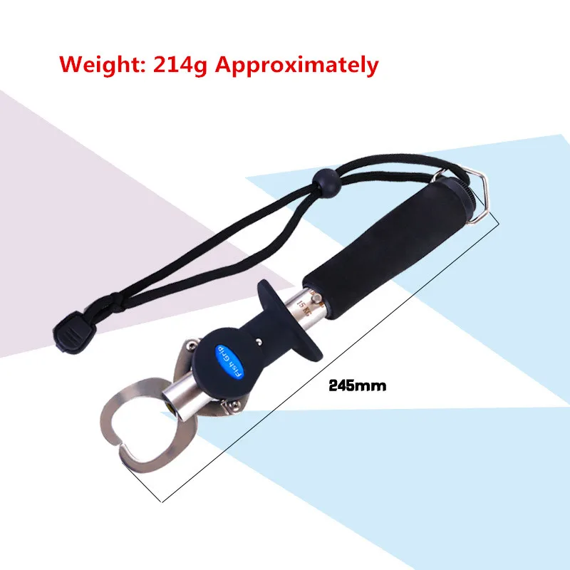 Multipurpose Stainless Steel Fish Lip Gripper with Scale and Ruler 15Kg Weight Scale 100cm Ruler Fish Lip Grip with Hand Rope (1)