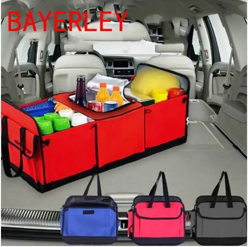

Foldable Multi Compartment Fabric Hippo Car Truck Van SUV Storage Basket Trunk Organizer And Cooler Set Car Trunk Organizer